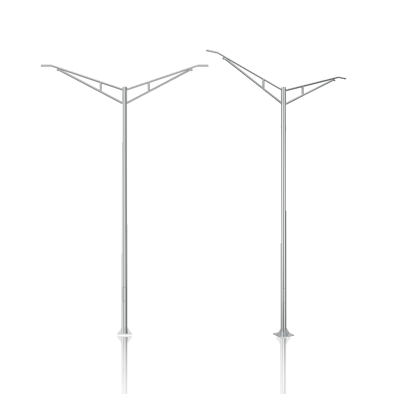 Customized price outdoor decorative 5m 6m 8m 10m 12m galvanized single and double solar street light lamp pole 