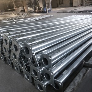 Customized price outdoor decorative 5m 6m 8m 10m 12m galvanized single and double solar street light lamp pole 