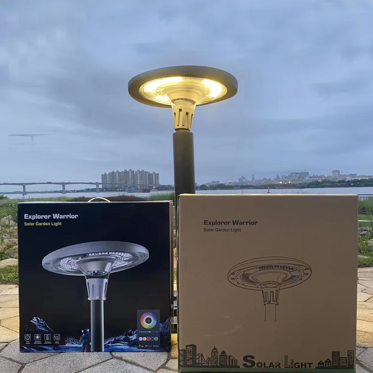 outdoor waterproof UFO rgb led solar powered garden light