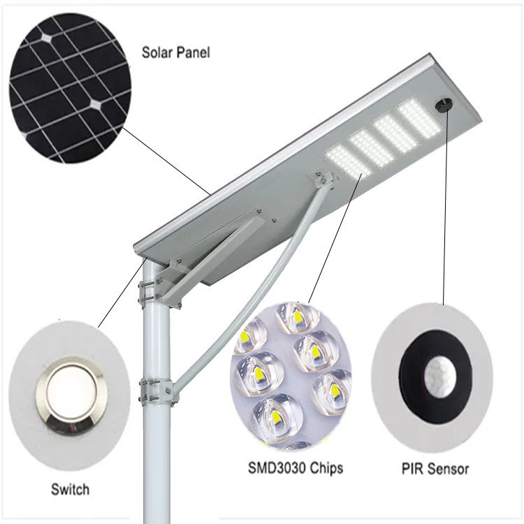 Economic 30W 60W 80W 100W 120W 150W Integrated All in one solar street light Manufacturer