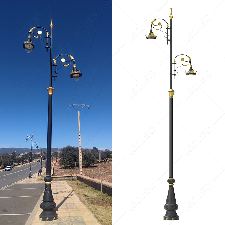 Decorative pole 5m-12m cast aluminium European retro street light lamp pole