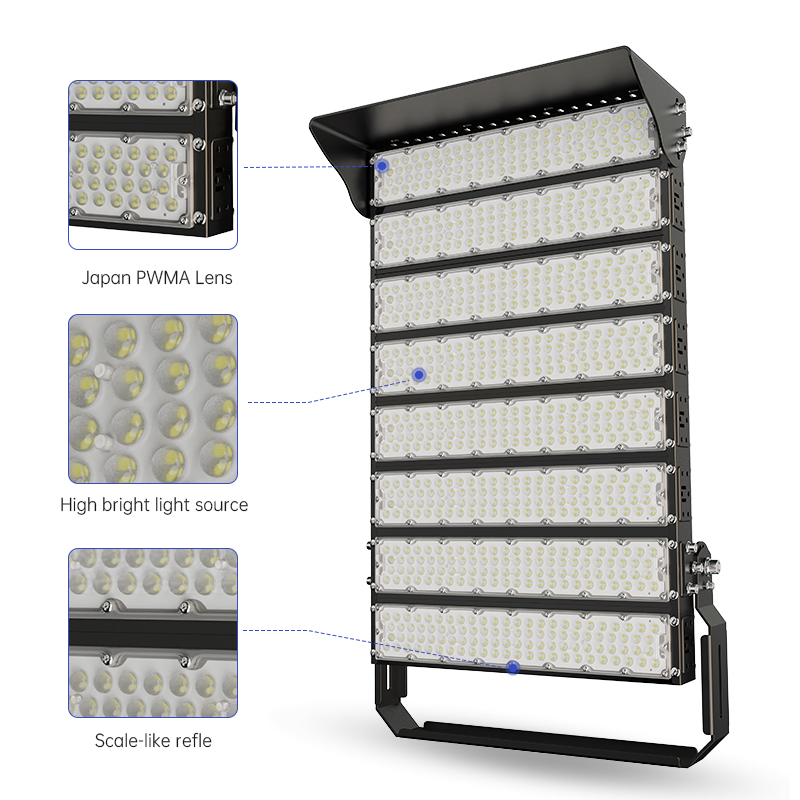 Manufacture 2000w Outdoor Football Sports court Light tennis court high mast reflector led Flood Lights