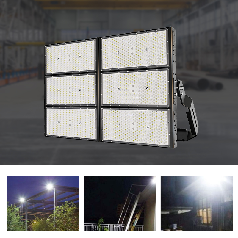 new Aluminum housing 500w 600w 800w 1000w 1200w 1500w 1800w 2000w smart sport stadium High mast led flood light